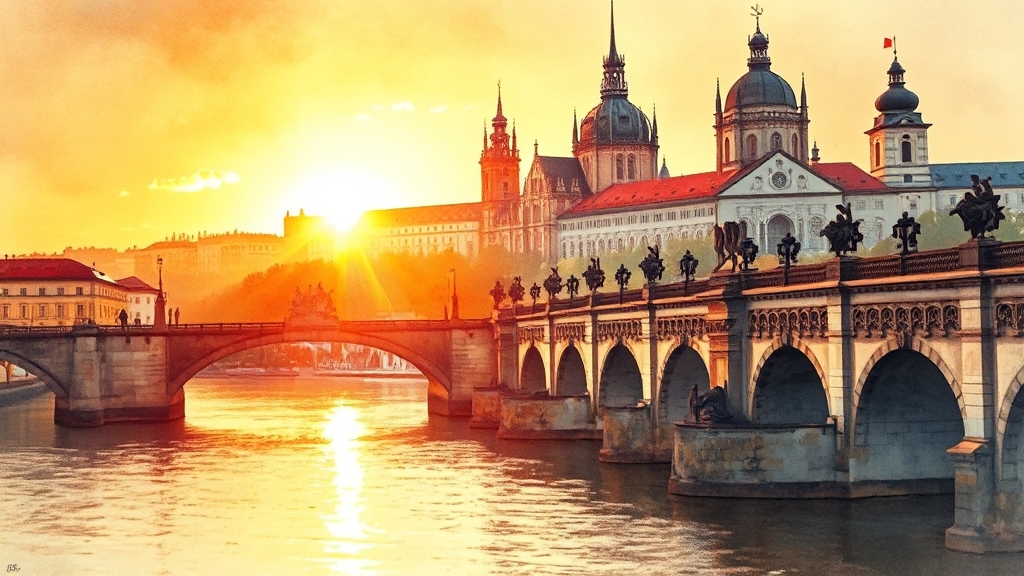 프라하 필수 관광 코스 (realistic 스타일)