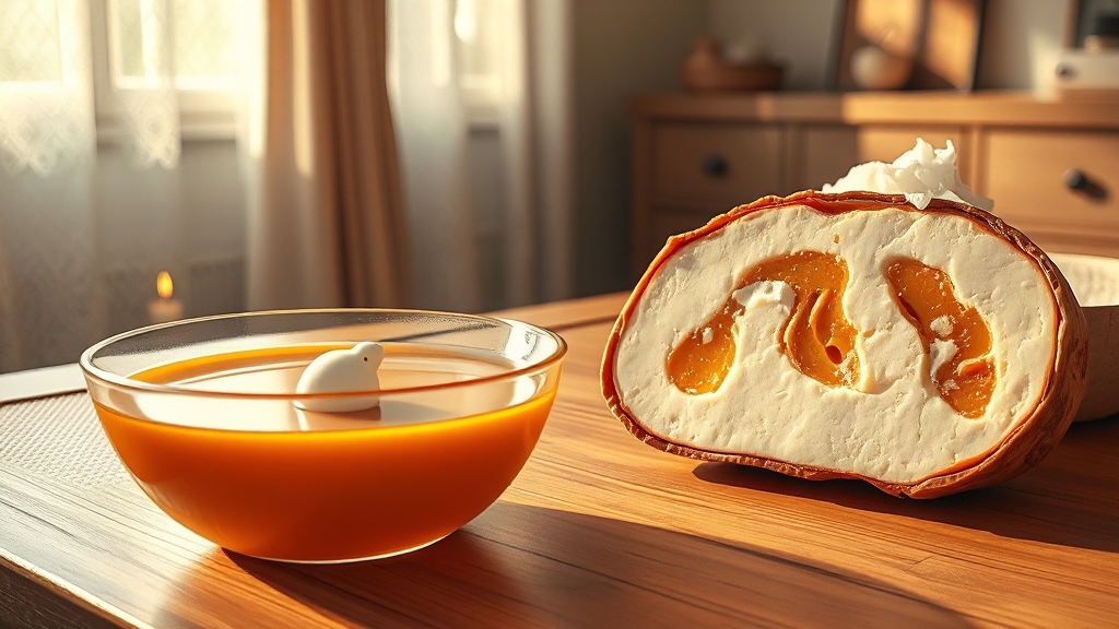 온도에 따른 두부 식감 비교 (realistic 스타일)