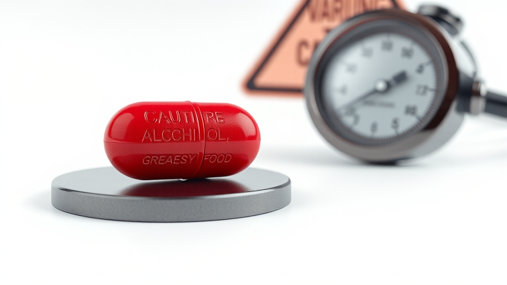 비아그라 복용 시 주의사항 (realistic 스타일)