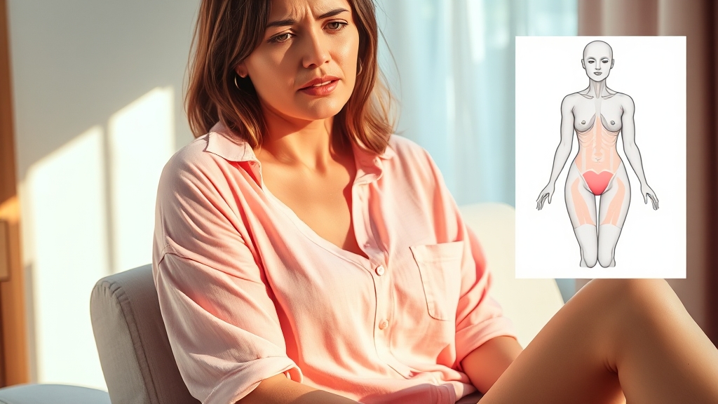 부유방 증상: 자가 진단과 문제점 (realistic 스타일)