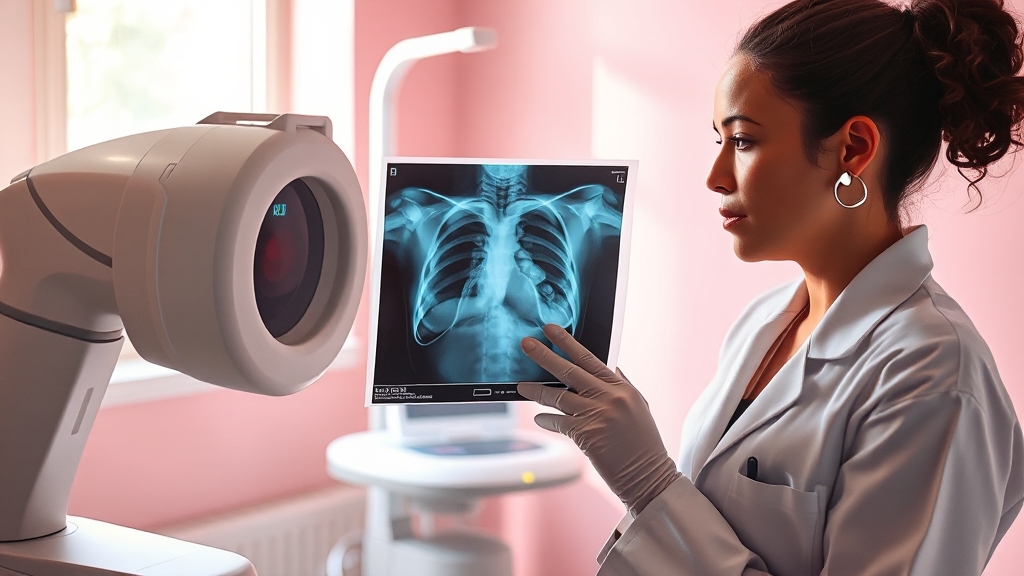 부유방 진단: 병원 검사 과정 (realistic 스타일)