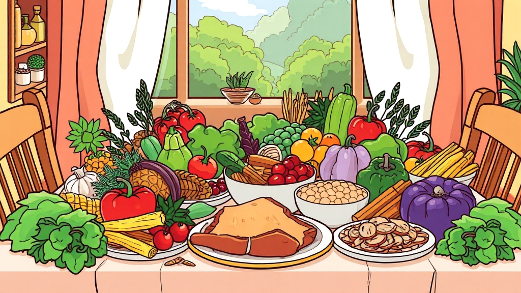 건강한 식단 가이드 (cartoon 스타일)