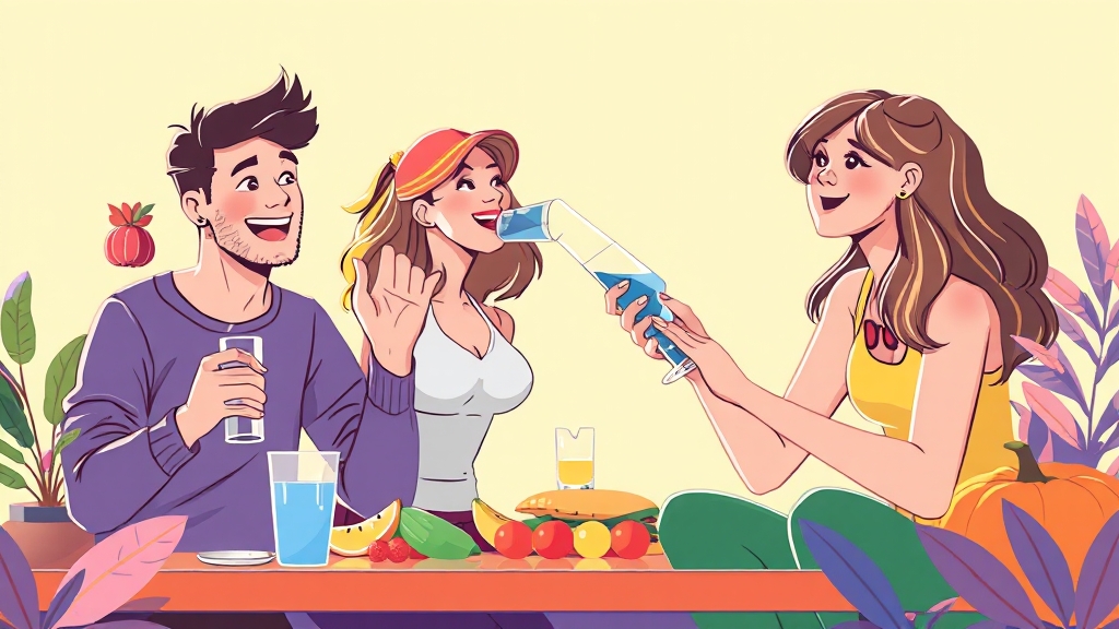 지속 가능한 건강 관리 (illustration 스타일)