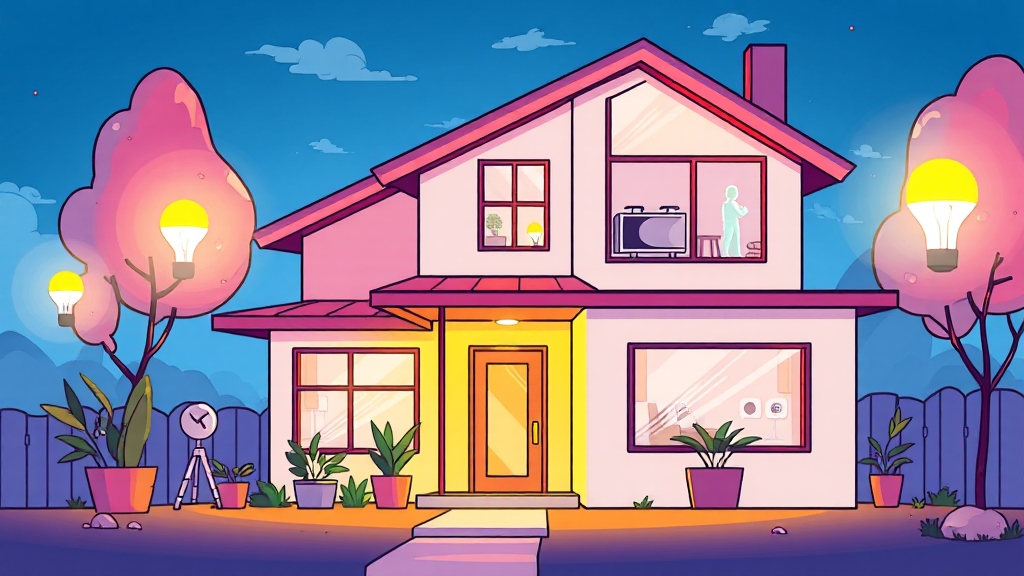 스마트홈 IoT 기술 개요 (cartoon 스타일)