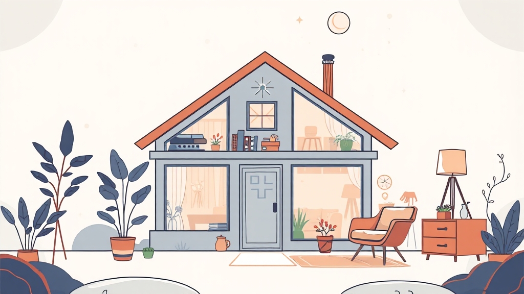 스마트홈 시스템의 장점 (illustration 스타일)