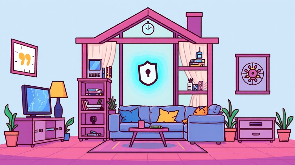 스마트홈 보안 및 관리 (cartoon 스타일)