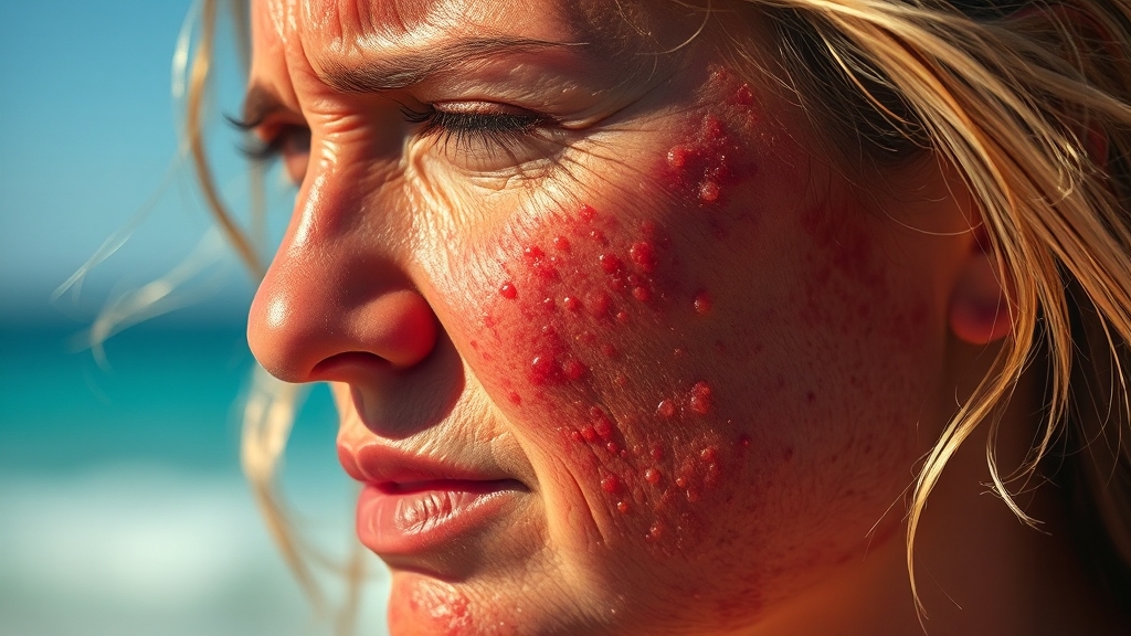 햇빛 알레르기 원인 & 종류 (realistic 스타일)