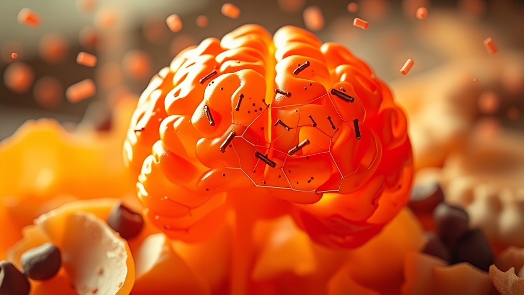 발효식품이 뇌 기능에 미치는 영향 (realistic 스타일)