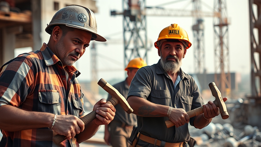 건설 인력난, 해법은? (realistic 스타일)