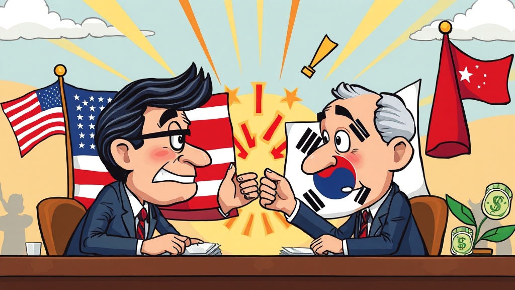 한미 입장 차이 심층 분석 (cartoon 스타일)