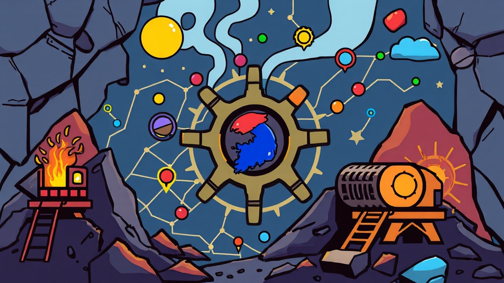 희토류 공급망 다변화 노력 (cartoon 스타일)