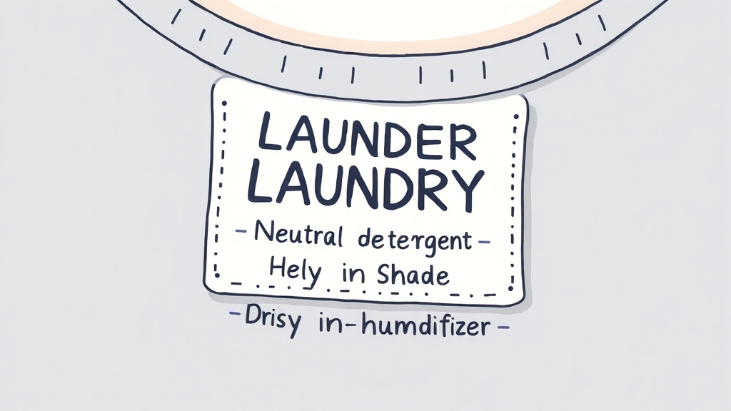 세탁 및 관리 방법: 소재 손상 방지 (illustration 스타일)