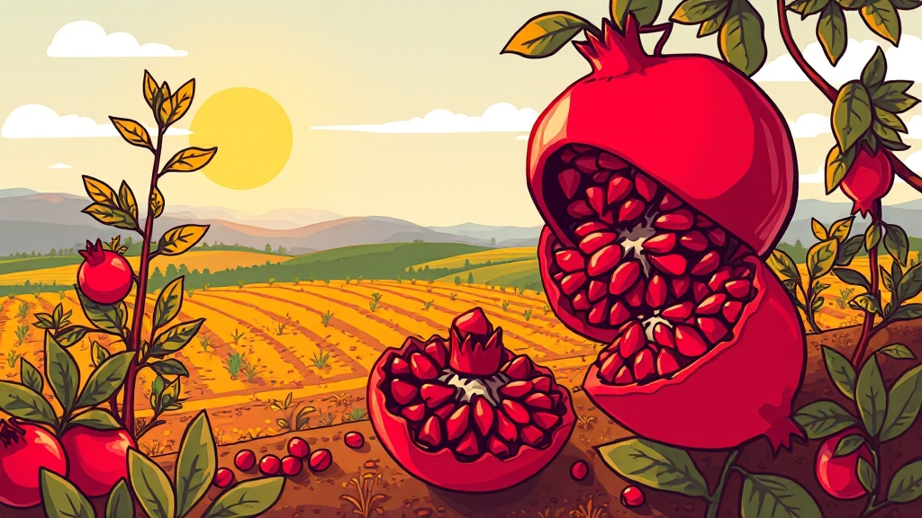 유기농 석류즙의 특별한 점 (cartoon 스타일)