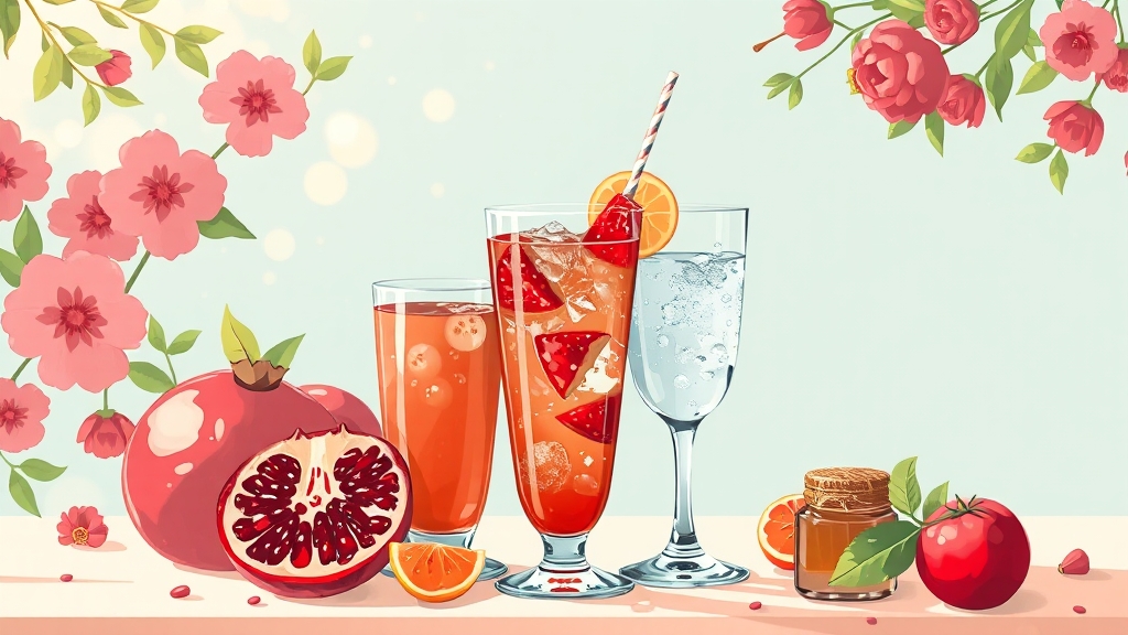 석류즙, 맛있게 즐기는 방법 (illustration 스타일)