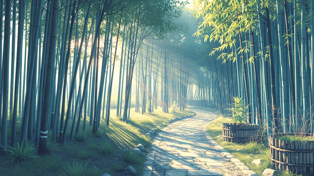 죽녹원 주변 관광 명소 (illustration 스타일)