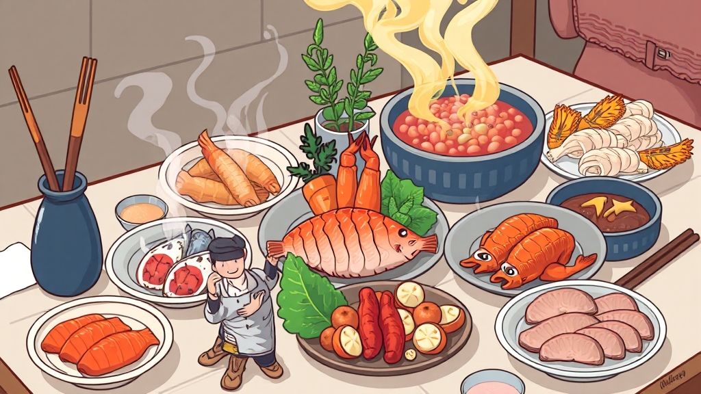 메뉴 구성 및 가격 정보 (illustration 스타일)