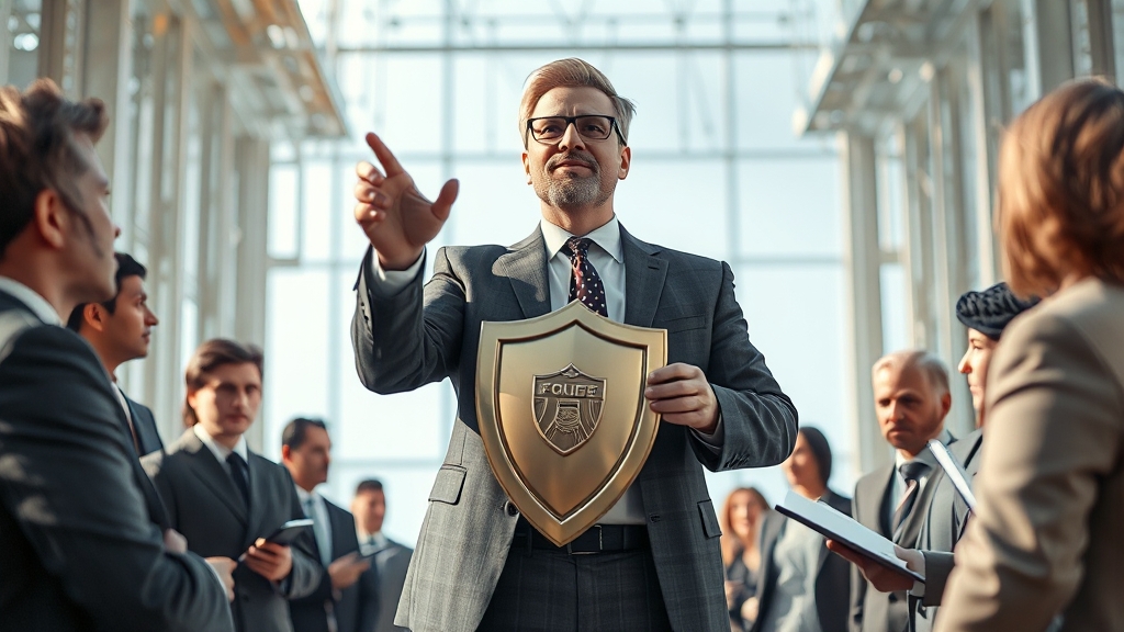 과징금 부과 시 기업 대응 전략 (realistic 스타일)