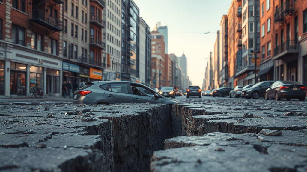 국내외 싱크홀 발생 현황 (realistic 스타일)