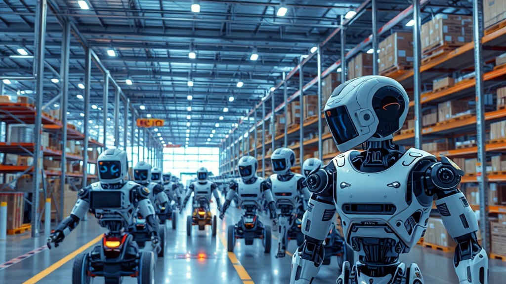 물류 자동화 솔루션 (realistic 스타일)