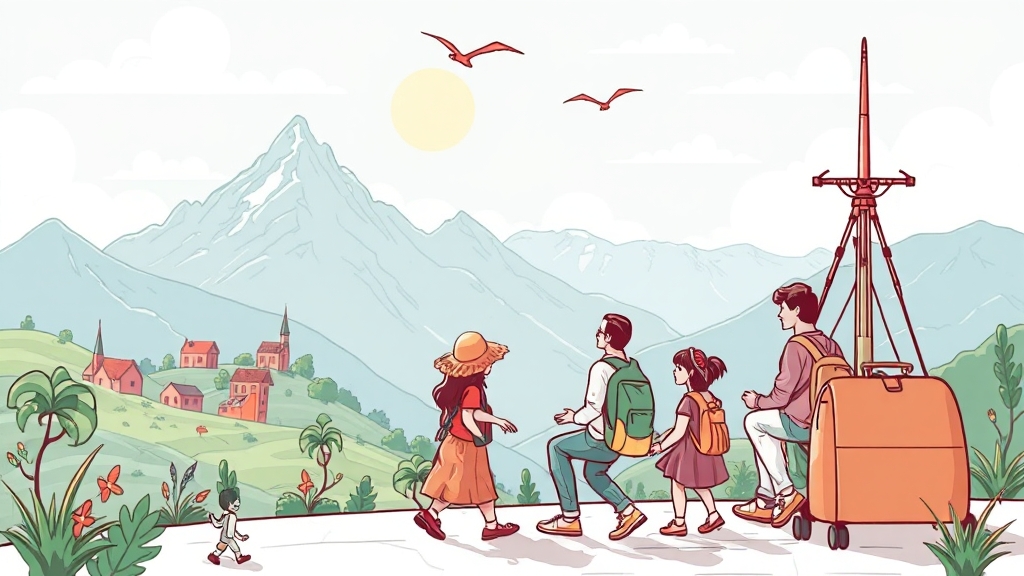 가족 여행 추천 상품 및 후기 (illustration 스타일)