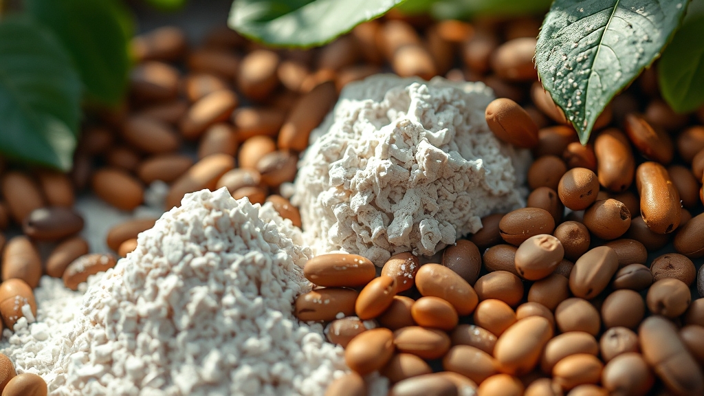 포스파티딜세린의 원료 및 형태 (realistic 스타일)