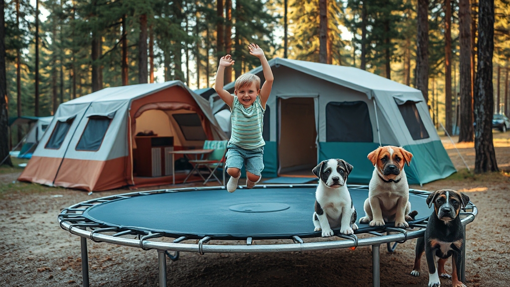 캠핑장 시설, 뭐가 있을까? (realistic 스타일)