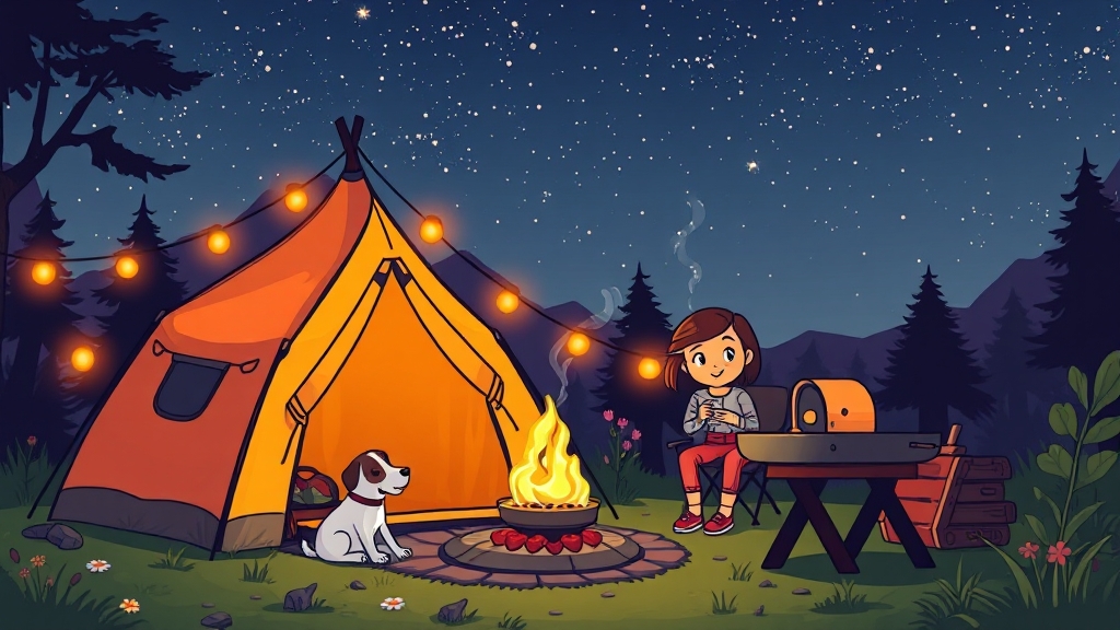 캠핑 준비물 & 꿀팁! (cartoon 스타일)
