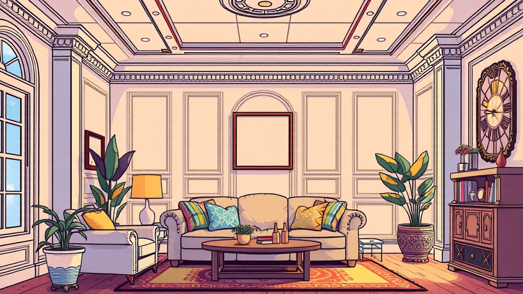 몰딩 선택 가이드: 재질, 색상, 디자인 (cartoon 스타일)