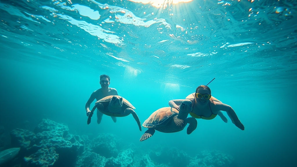 바다거북과 특별한 만남 (realistic 스타일)