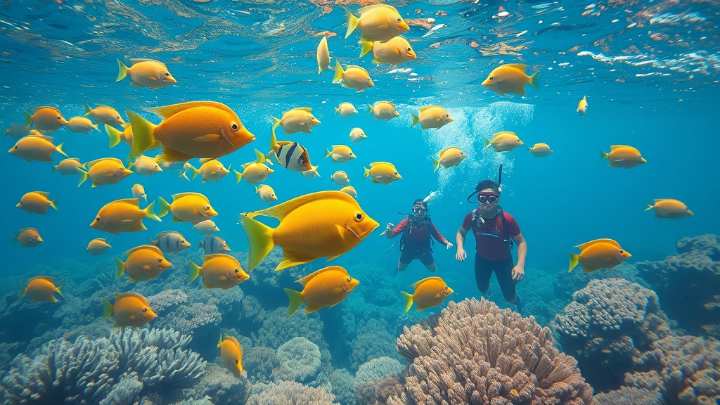 생생한 스노클링 후기 & 꿀팁 (realistic 스타일)