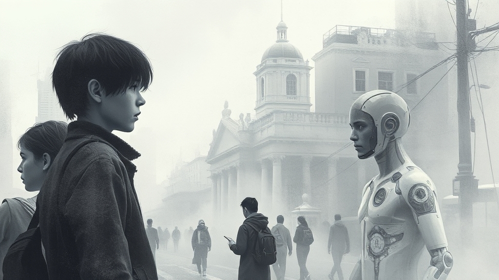 청년 구직 포기의 원인 (watercolor 스타일)