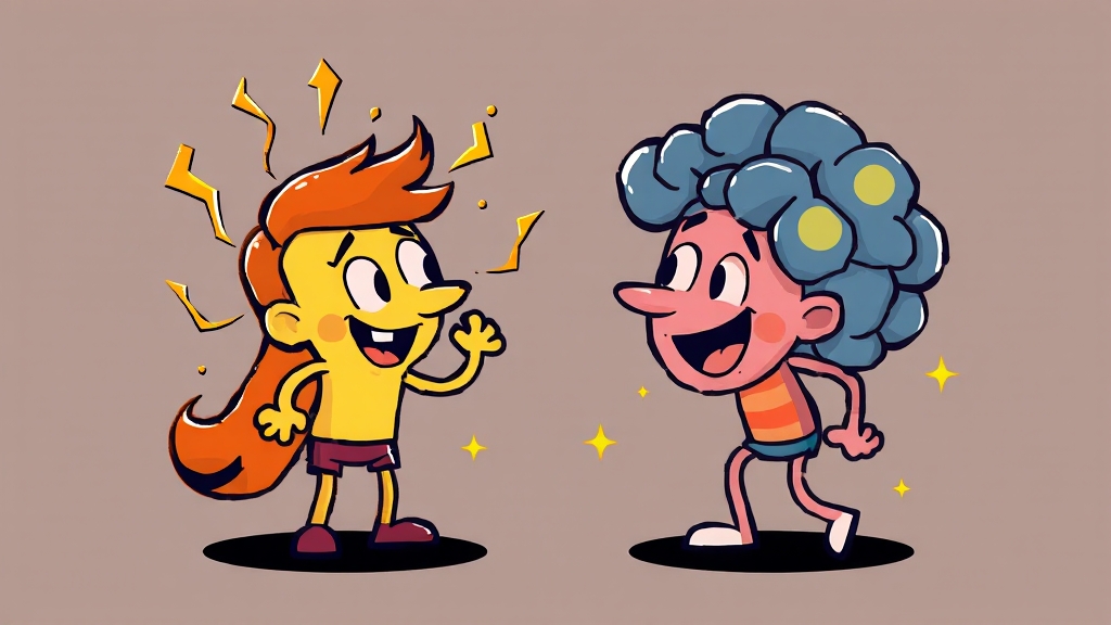 도파민 vs 아드레날린 차이점 (cartoon 스타일)