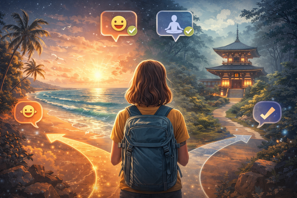 길목에서 선택을 마주한 여행자