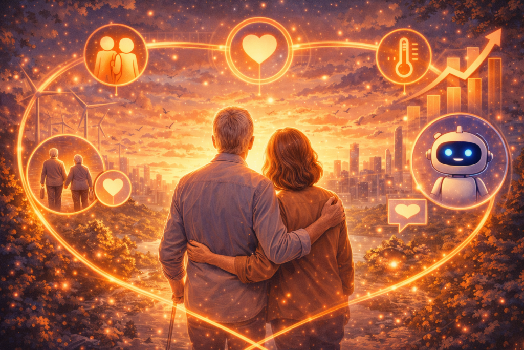 미래 도시에서의 사랑과 성장