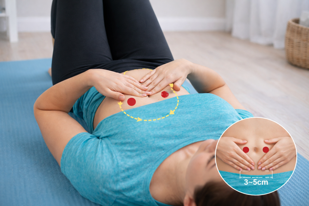 배 가스 원인부터 해결까지: 운동, 마사지, 식습관 총정리 5 배 중앙 압박 요법 중