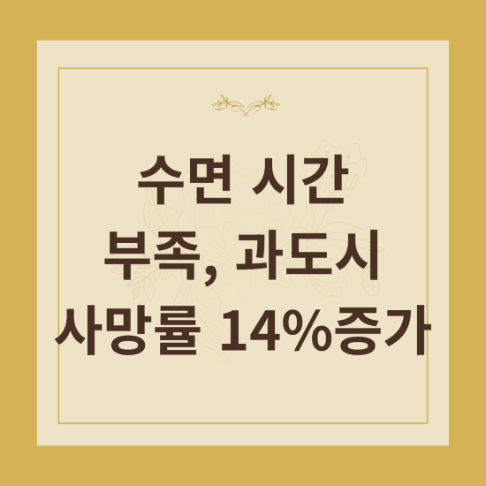 수면 시간 부족 과도시 사망률 14증가