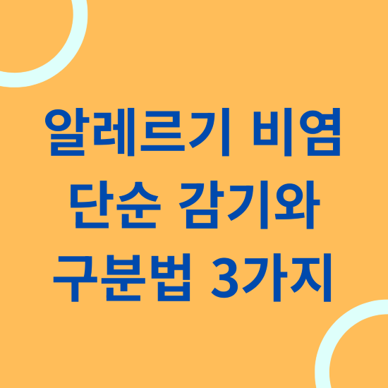 알레르기 비염 단순감기와 구분