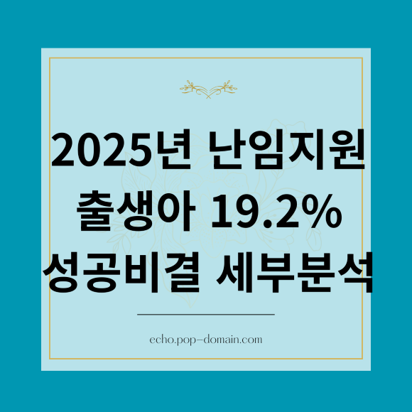 2025년 난임지원 출생아 19.2 성공비결 세부분석