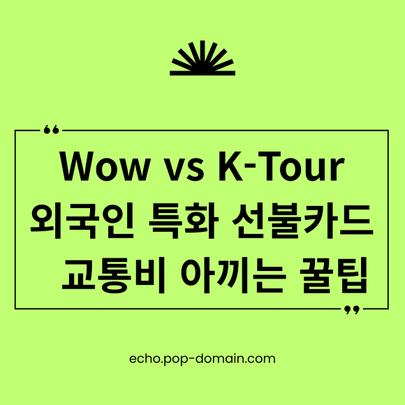 Wow vs K Tour 외국인 특화 선불카드 교통비아끼는 꿀팁