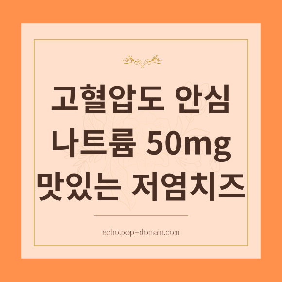 고혈압도 안심 나트륨 50mg 맛있는 저염치즈