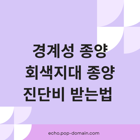 경계성 종양 회색지대 종양 진단비 받는법