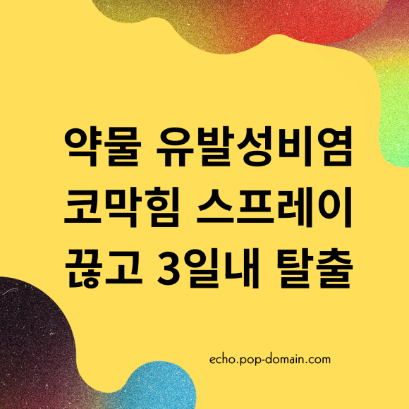 약물 유발성비염 코막힘 스프레이 끊고 3일내 탈출