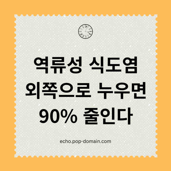 역류성 식도염 외쪽으로 누우면 90 줄인다 1